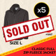 Clearance x5 Charcoal Classic Full Zip Fleece (Size L) SOLD OUT