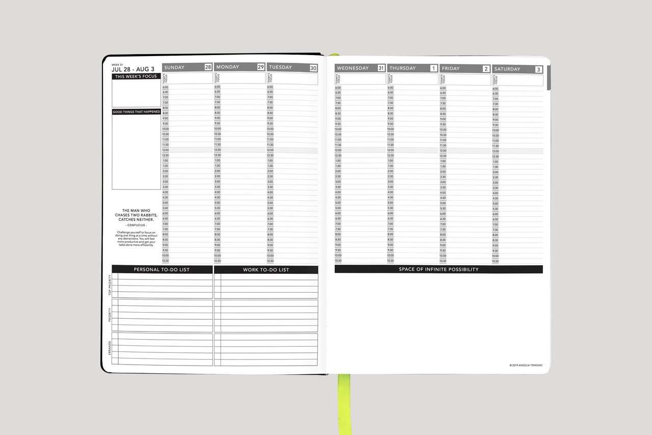 19 20 academic elite black hourly planner 2020