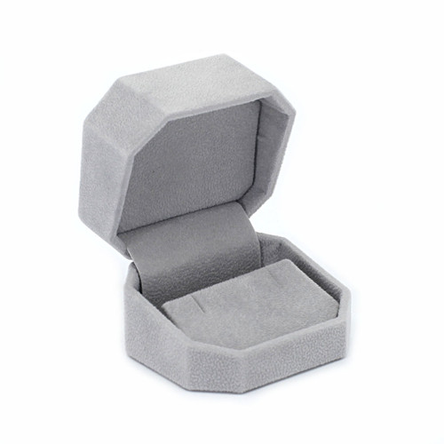 Octagonal Suede Small Earring Box