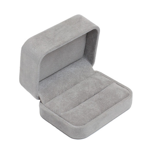 Round Corner Suede Double Ring Box