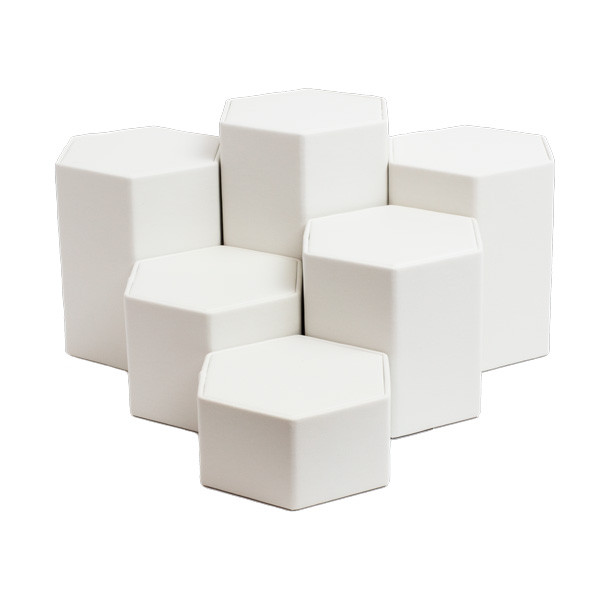 Leatherette Hexagon Riser Set - 6 Piece