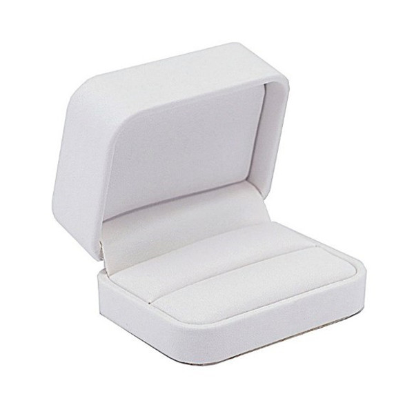 Round Corner Leatherette Double Ring Box