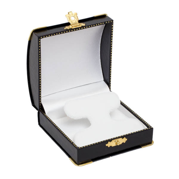 Drop Earring Box w/ Gilt Corners/Clasp Closure