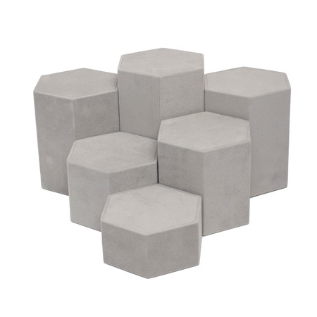 Suede Hexagon Riser Set - 6 Piece - IntercomUSA