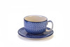 Latte Cup & Saucer (Blue Doodle)