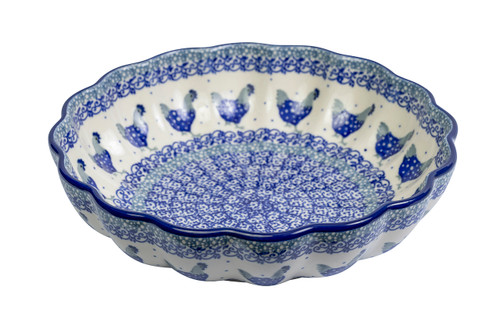 Frilled Dish (large) (Blue Hen)