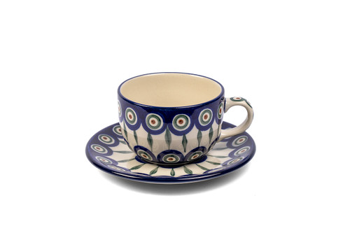 Tea Cup & Saucer (Peacock Eyes)