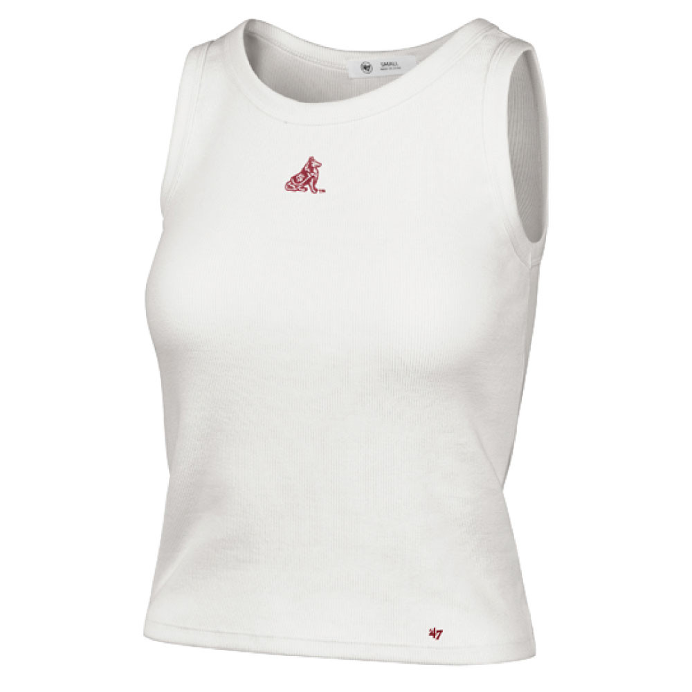 47 Brand Women's White Rev Ribbed Baby Tank - Maroon U