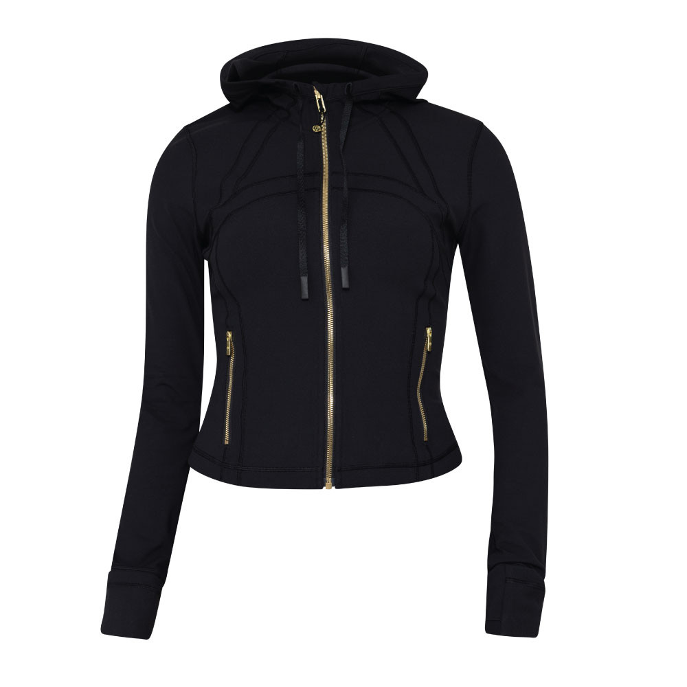 lululemon Women's Black & Gold Define Cropped Jacket - Maroon U