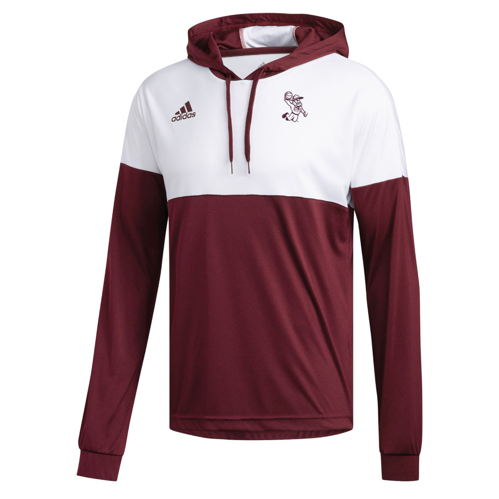 Maroon & White Colorblock Ol' Sarge Basketball Hoodie - Maroon U