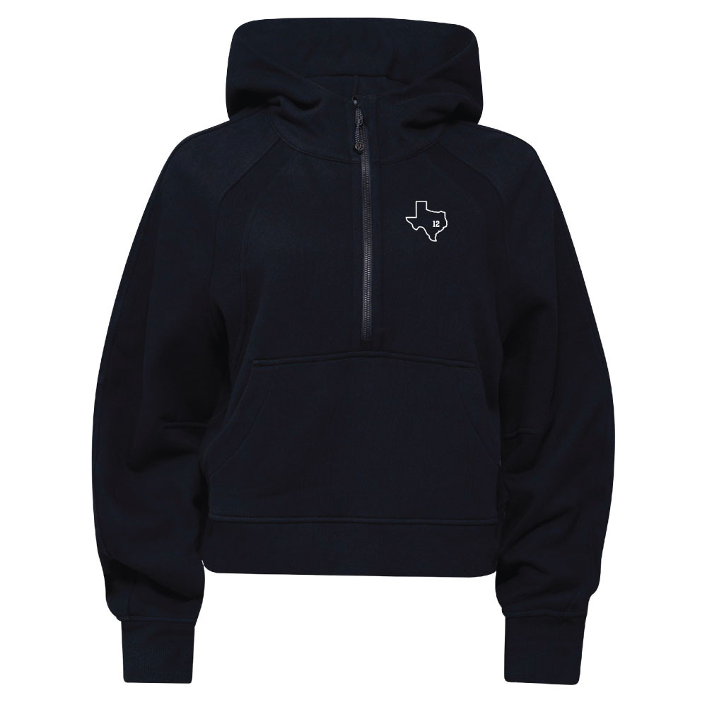 lululemon Black Scuba 1/2 Zip Hoodie - Texas 12 - Maroon U