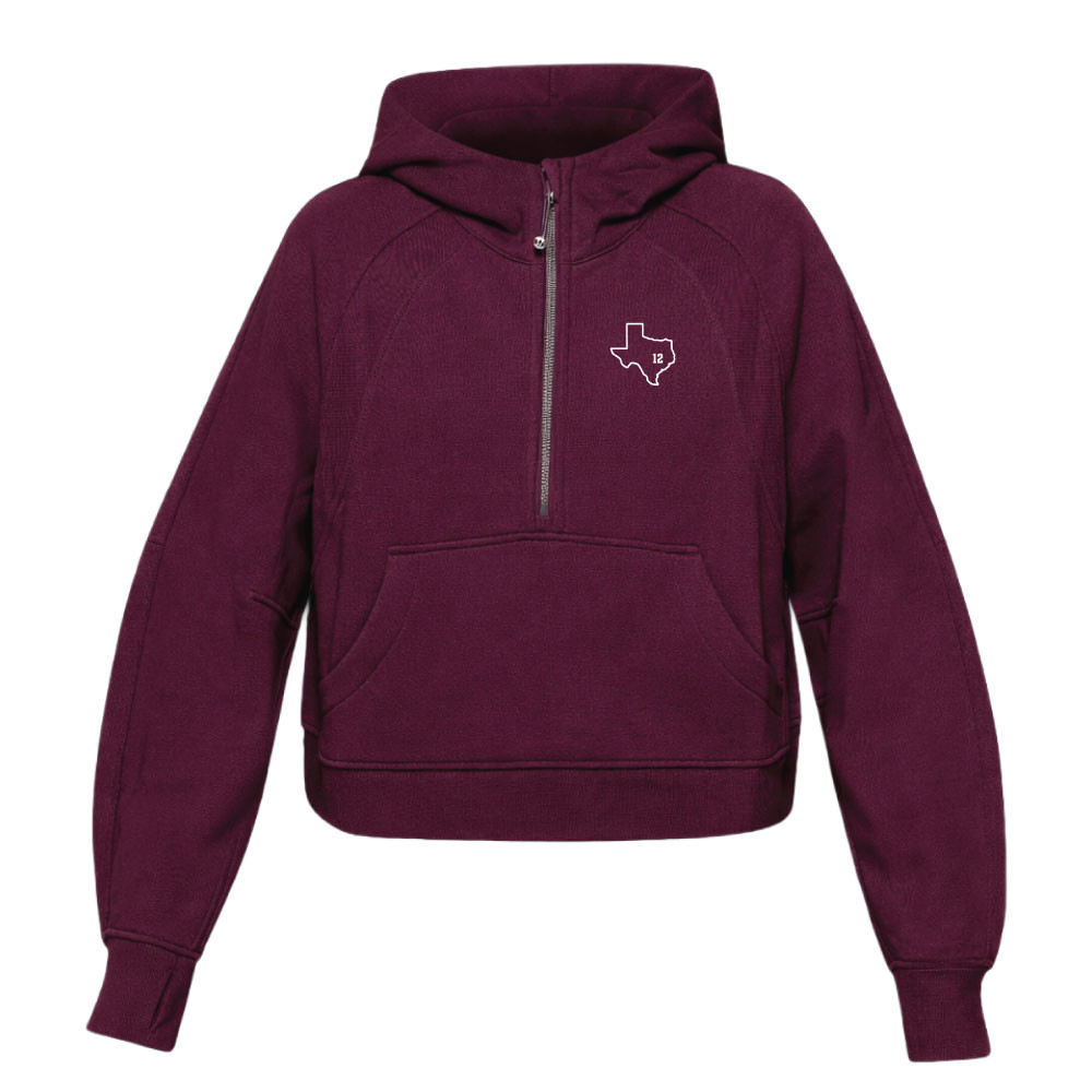 lululemonパーカー lululemon Cassis Scuba 1/2 Zip Hoodie - Texas 12 - Maroon U