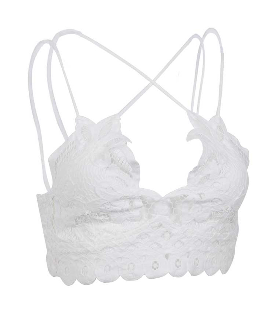 white flower bralette