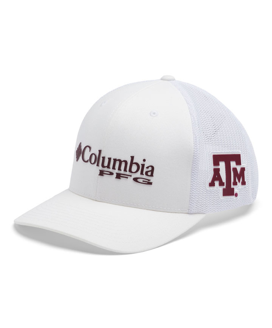Columbia Hat Snapback Baseball Cap Burgundy White Sewn Patch Logo