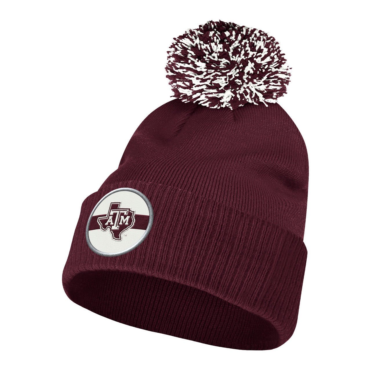 Adidas Men's Maroon Stadium Cuffed Pom Beanie