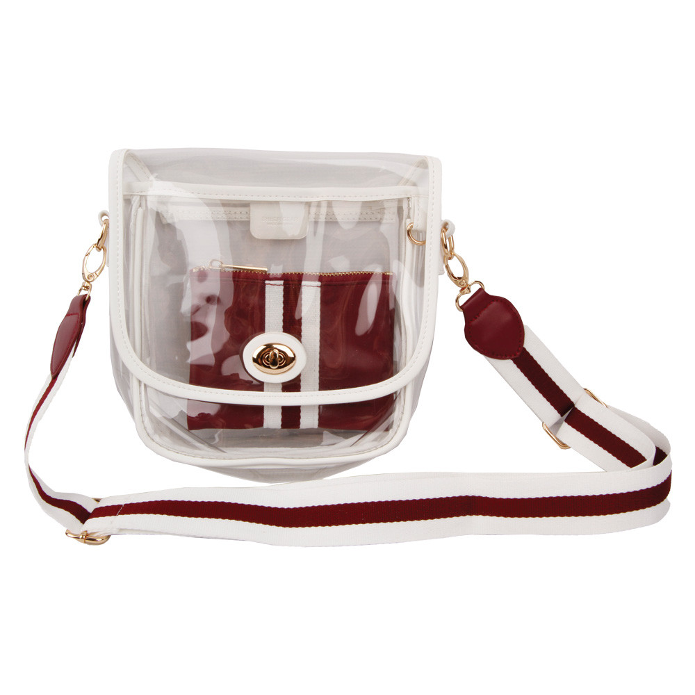 Sheer Gear Viviana Strap Clear Bag Maroon U