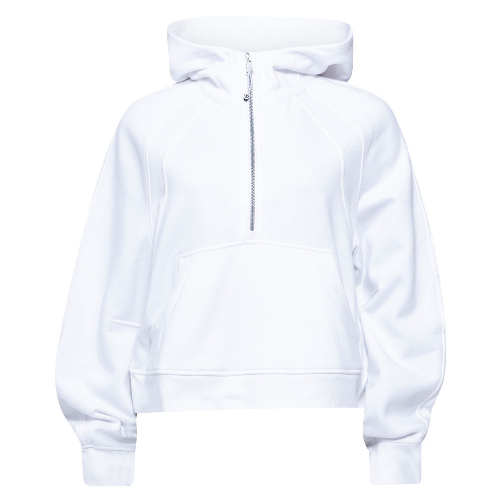 lululemon Women's White Scuba Oversized Half-Zip Hoodie