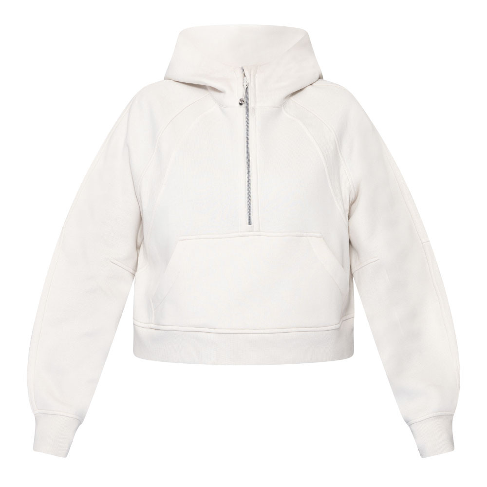 lululemon Women's Light Ivory Scuba Oversized Half Zip Hoodie