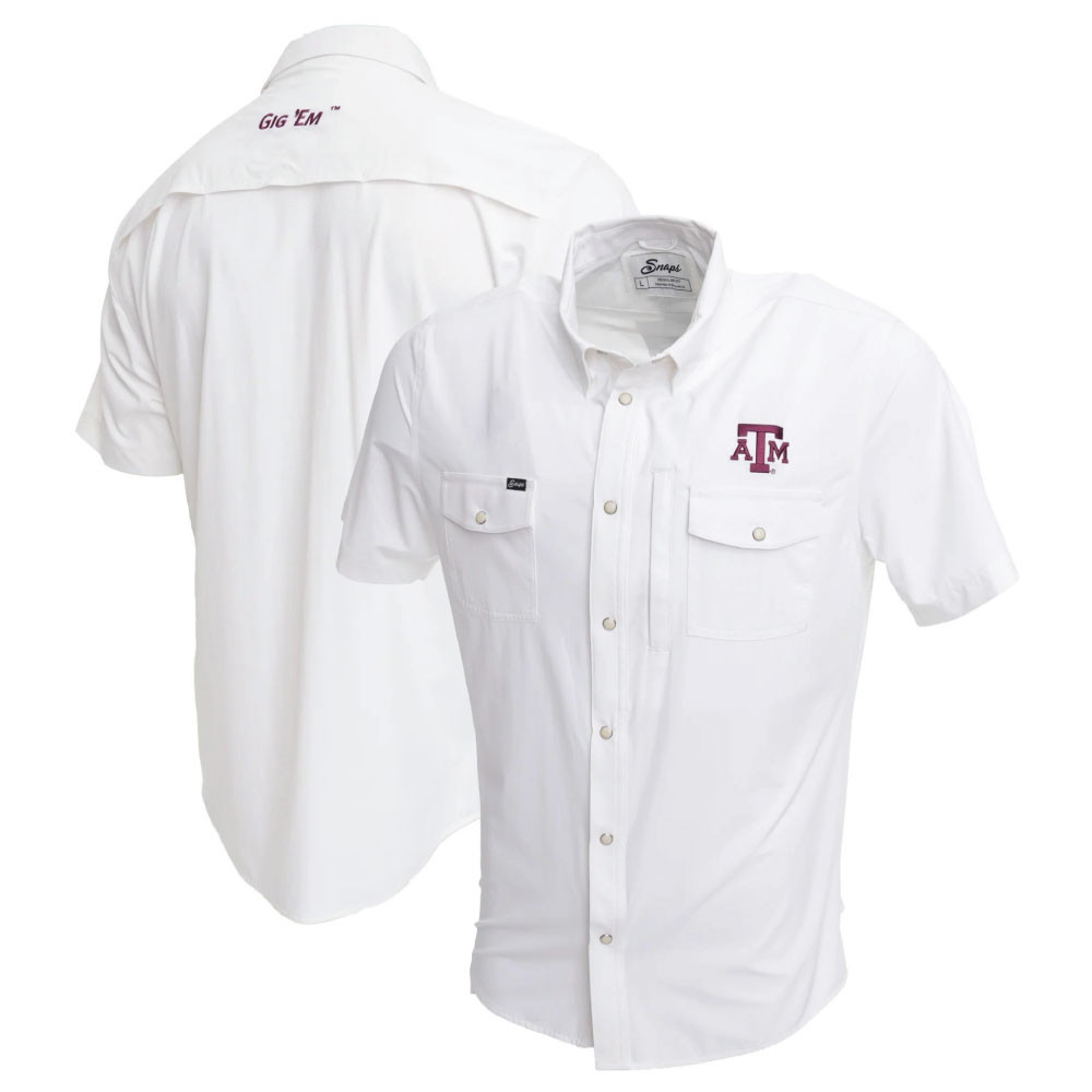 Snaps Clothing Co. Men's White Short Sleeve Pearl Snap Shirt