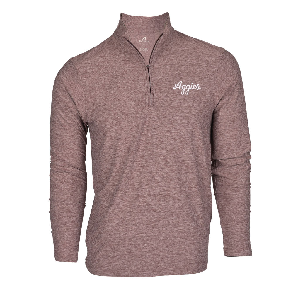 Antigua Men's Texas A&M Heather Hunk 1/4 Zip Pullover - Maroon U