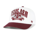 ‘47 Brand Texas A&M Aggies white and maroon baseball cap with embroidered Texas A&M Aggies logo