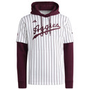 Adidas White Pinstripe Baseball Jersey Hoodie