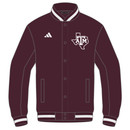 Adidas Texas A&M Aggies maroon varsity jacket with snap buttons