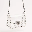 Clearly Handbags Silver Stud Clear Bag with Gunmetal Metal Studs & Hardware