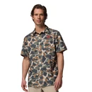Columbia Texas A&M Aggies camo print short sleeve button up shirt with chest logo.