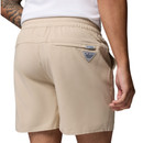 Columbia Texas A&M Aggies 6 inch shorts in khaki with elastic waistband, drawstring, and Texas A&M logo on leg.
