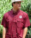 PONCHO HULLABALOO Texas A&M Maroon Button Down Short Sleeve