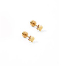 Linny Co. Texas A&M Aggies gold stud earrings shaped like the state of Texas with a polished finish