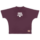 Pressbox Maroon Tail Swoop Oversized Short Sleeve Tee