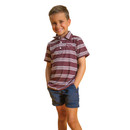 Garb Youth Maroon Kellan Stripe Polo