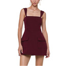 Sky To Moon Maroon Pocket Mini Dress