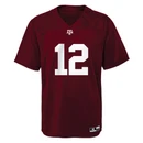 Outerstuff Texas A&M Aggies kids maroon number 12 jersey t shirt featuring Texas A&M logo on the chest