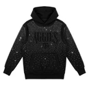 Black Gameday Couture Texas A&M pullover hoodie featuring black-on-black Aggies lettering, an A&M logo, sparkling silver rhinestone embellishments across the front, sleeves, hood, and back, and a kangaroo pocket.