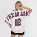 Gameday Couture White Oversized Texas A&M Mesh Jersey Tee