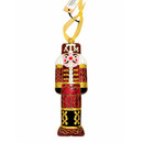 Kitty Keller Texas A&M nutcracker ornament featuring a maroon, black, white, and gold uniform, A&M logos on the hat and back, decorative detailing, and sheer gold hanging ribbon.