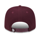 New Era Texas A&M maroon adjustable snapback hat back view with ATM tag on strap, Aggies collegiate baseball cap.