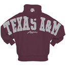 Maroon Pressbox Texas A&M hoodie featuring a white A&M logo on the front and oversized grey Texas A&M lettering with script Aggies across the back, plus a drawstring hood.