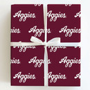Aspen & Arlo Texas A&M Aggies maroon wrapping paper with repeating Aggies script design, 30 inch roll.