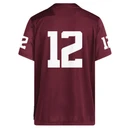 adidas Texas A&M maroon replica football jersey with white number 12 and Texas A&M lettering