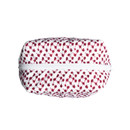 Ida Mae quilted travel case featuring an allover maroon floral print on a white background, zippered closure, spacious rectangular design, and soft construction for storing cosmetics, toiletries, and travel essentials.