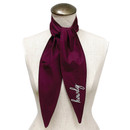 maroon embroidered howdy ascot scarf with satin finish