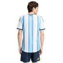 Argentina Adidas soccer jersey with sky blue and white stripes for Honduras match at Kyle Field