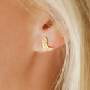 Linny Co gold-tone screwback stud earrings featuring cowboy boot designs with rhinestone accents and secure screwback closures for western-inspired everyday style.