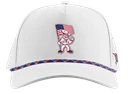 White Branded Bills Texas A&M cap featuring the Ol’ Sarge American flag logo on the front, a curved brim, structured crown, and red, white, and blue rope detail across the brim.