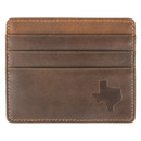Texas Embossed Leather Three Slot Slim Wallet - Brown Texas Embossed Leather Three Slot Slim Wallet - Brown