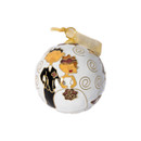 Kitty Keller Texas A&M round ornament featuring a bride and groom illustration with subtle ATM logo detail and elegant gold accents, styled as a sentimental Aggies wedding and holiday keepsake.